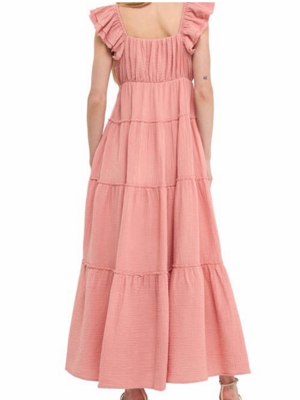 Free the Roses Dusty Pink Ruffled Tiered Maxi Dress - Picture 2 of 5